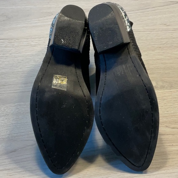 Jeffrey Campbell Cromwell Western Black Suede Snakeskin Leather Booties-Size 7.5 - Picture 8 of 16